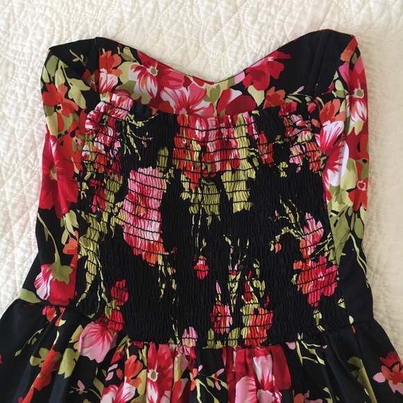 Kimchi Blue '80s Floral Strapless Mini Dress Urban Outfitters XS - Picture 10 of 11